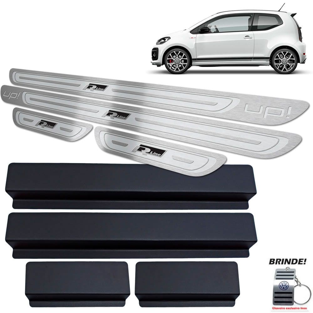 Soleiras Volkswagen Up R-line 4 Portas Prata Alto Relevo