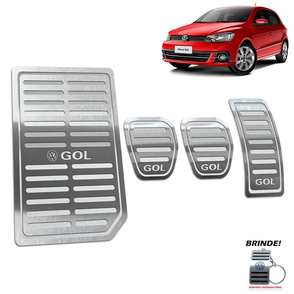 Descanso + Pedaleira Manual Gol G6 G7 2012 A 2020 Prata