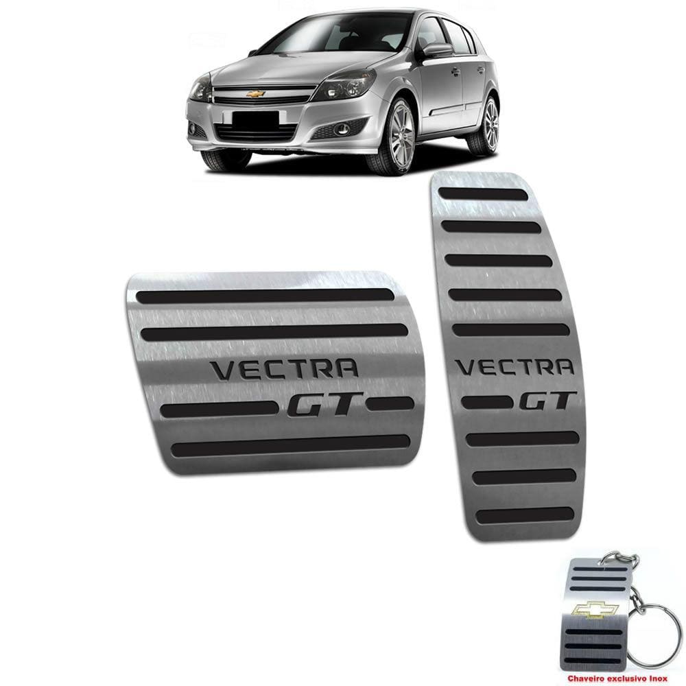 Pedaleira Em Aço Inox Vectra Gt 2008 A 2011 Automático Preto