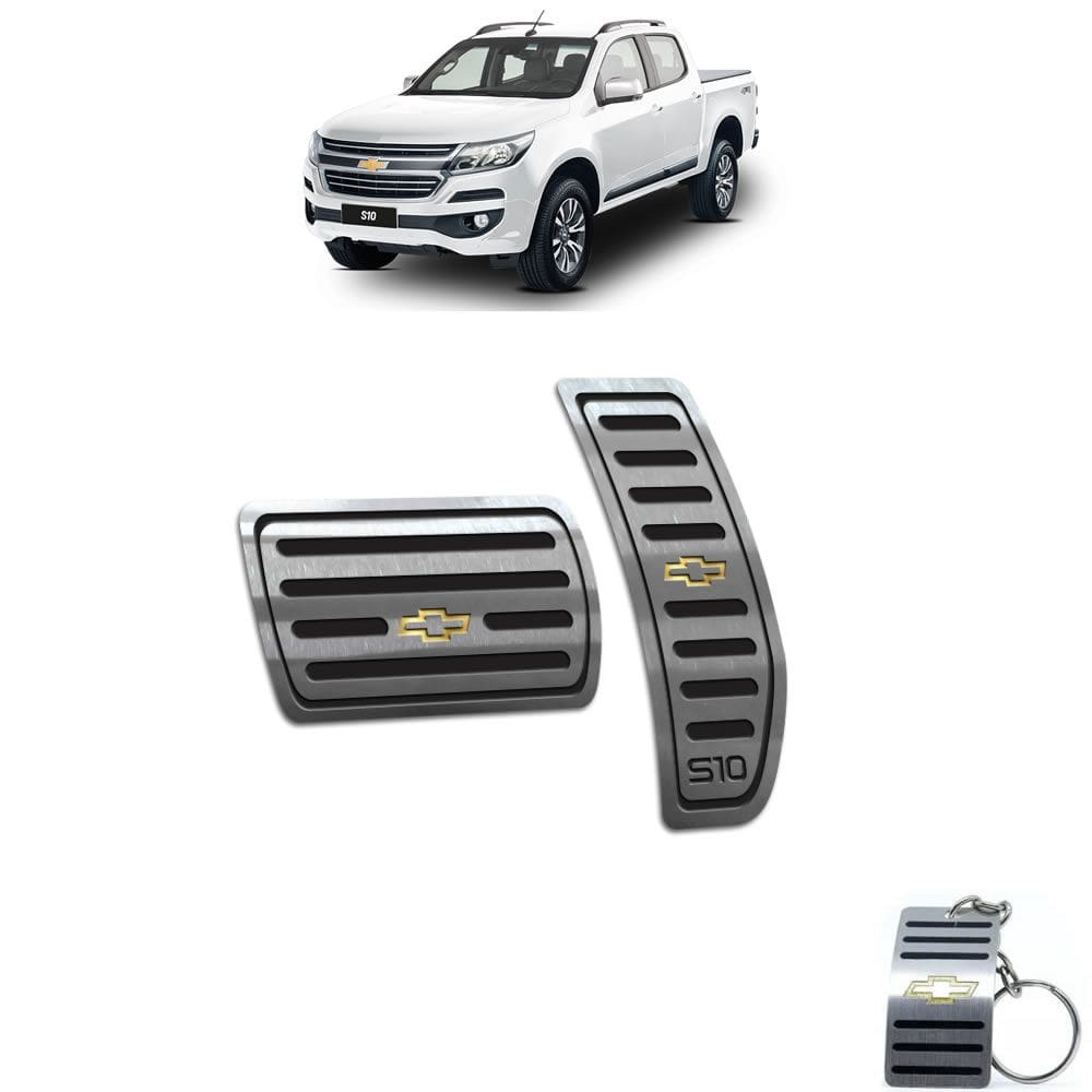 Pedaleiras Em Aço Inox S10 2017 A 2020 Automático Preto