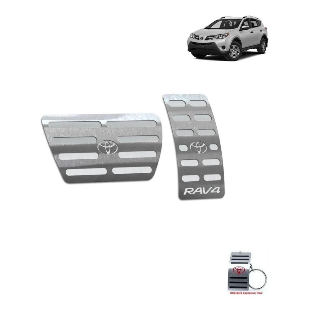 Pedaleira Automático Em Aço Inox Rav4 2001 A 2012 Prata