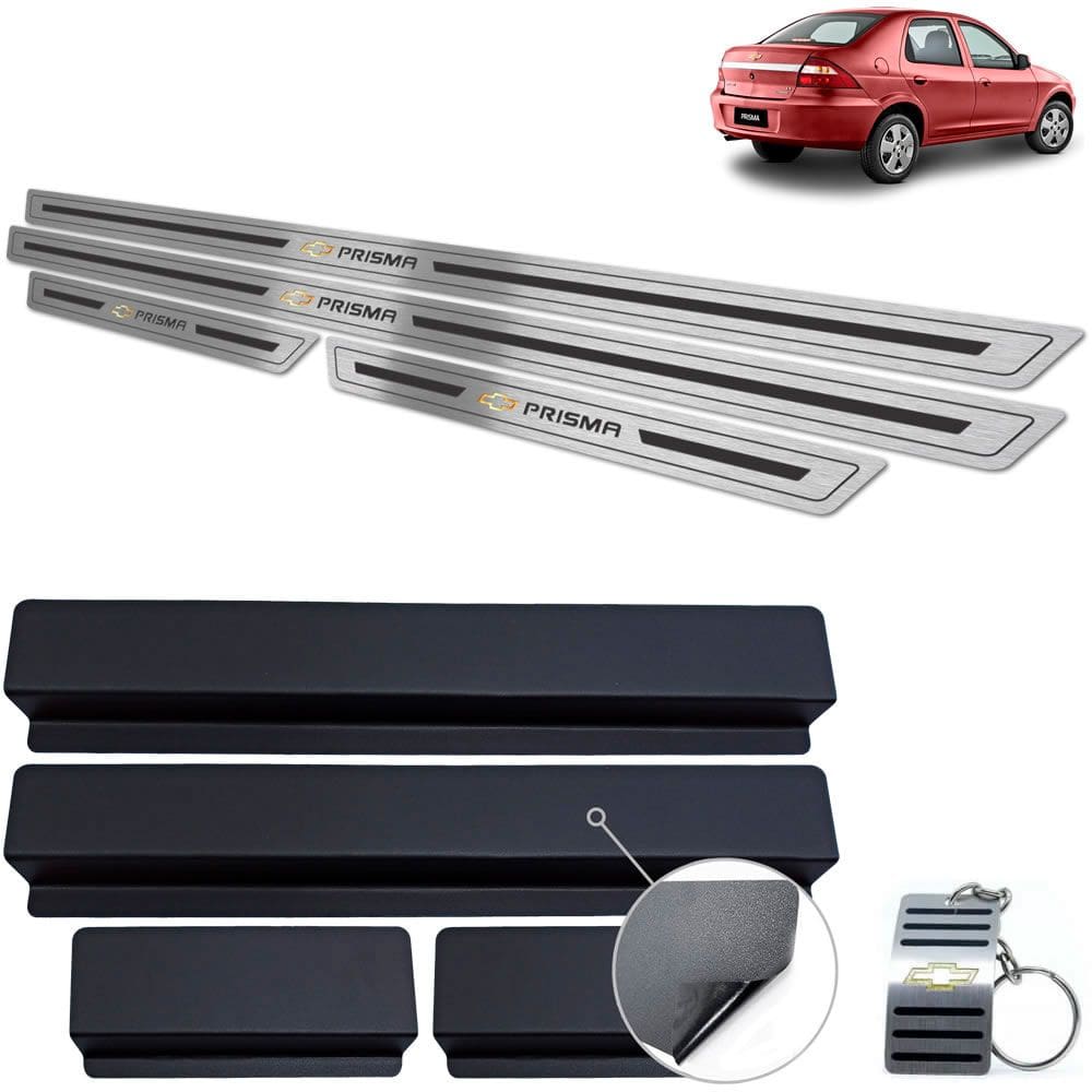 Soleira Chevrolet Prisma 2006 A 2012 Preto Baixo Relevo