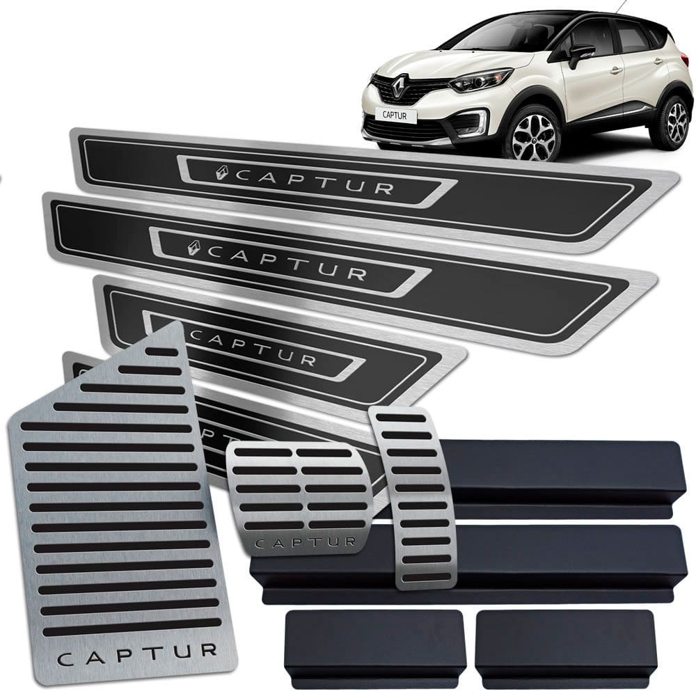 Soleira Pedaleira Descanso Vinil Captur 2017/2020 Preto AR