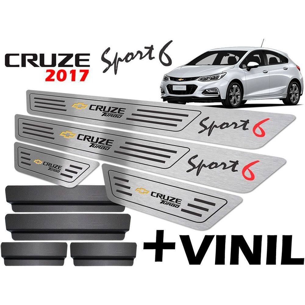 Soleira + Vinil Cruze Sport6 2017 A 2020 Preto Baixo Relevo