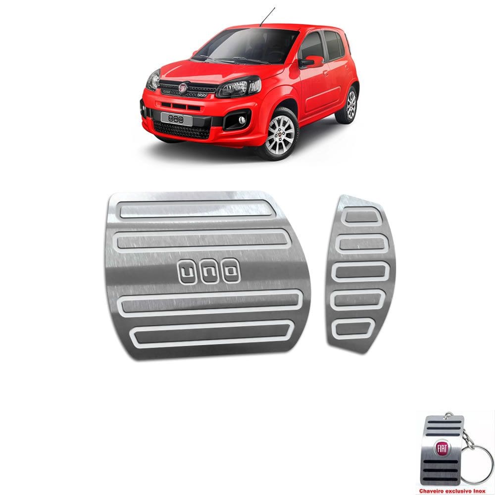 Pedaleira Automático Em Aço Inox Uno 2013 a 2020 4 portas