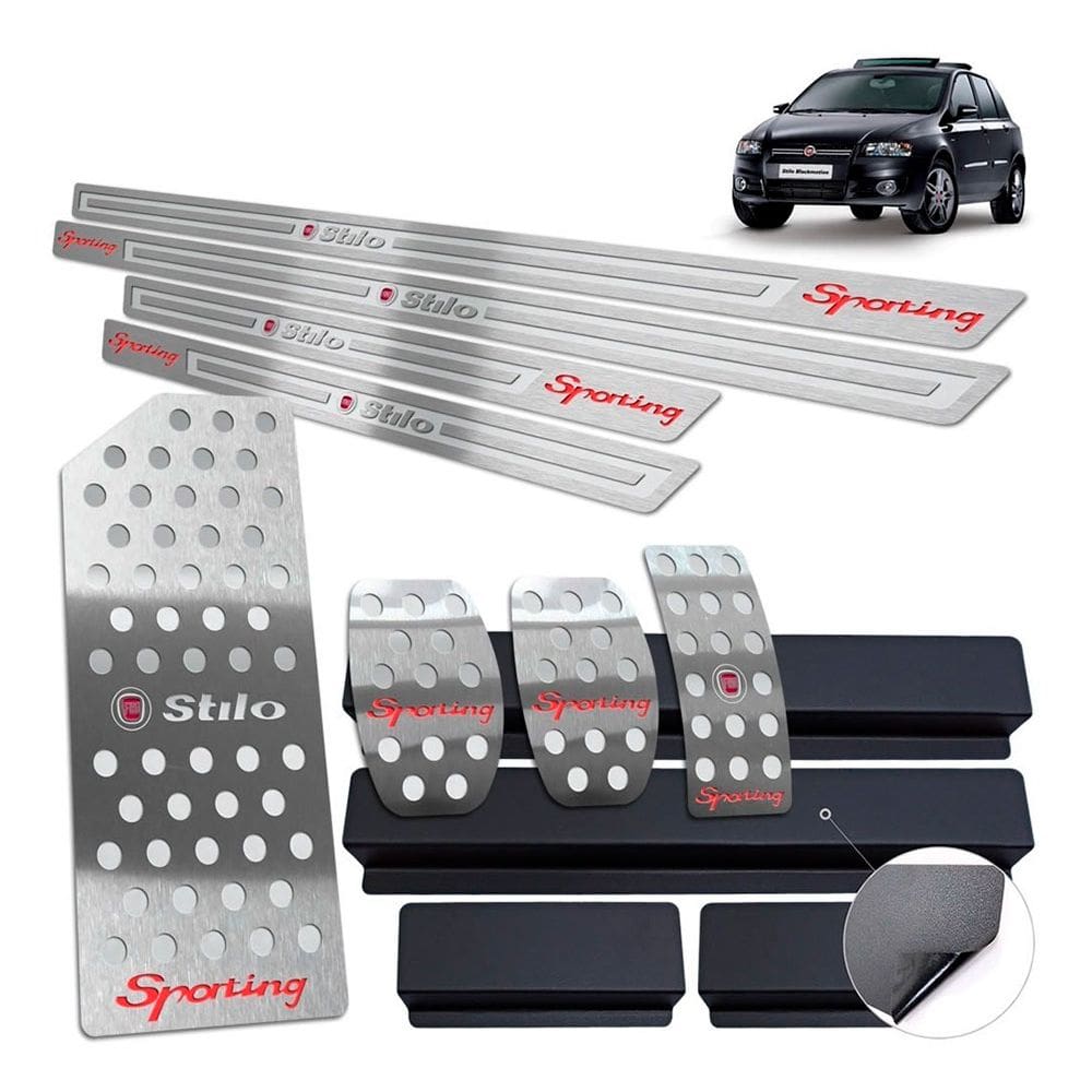 Kit Stilo Sporting 2007 A 2011 Manual Prata Alto Relevo