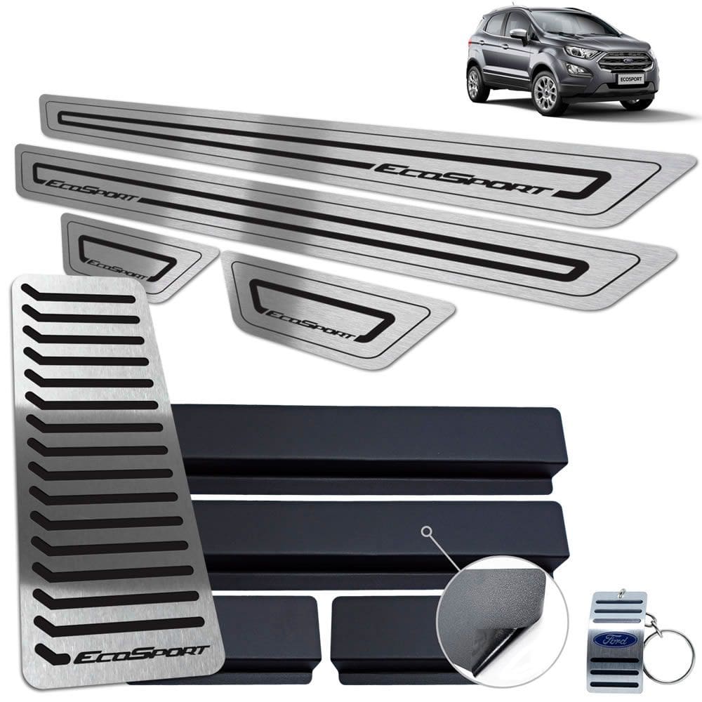 Soleira + Descanso Ecosport 2013 A 2020 Preto Baixo Relevo