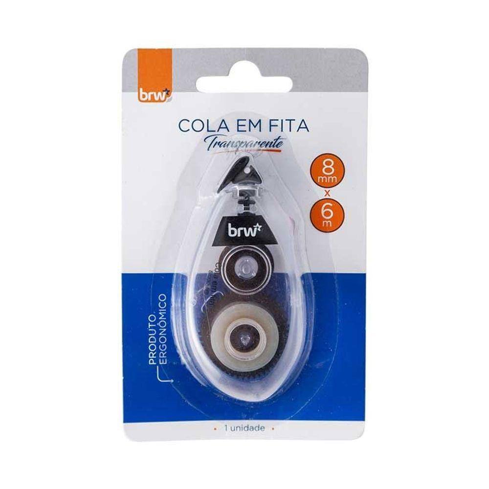 Cola em Fita Transparente 8mmx6mm Ergonômico - BRW