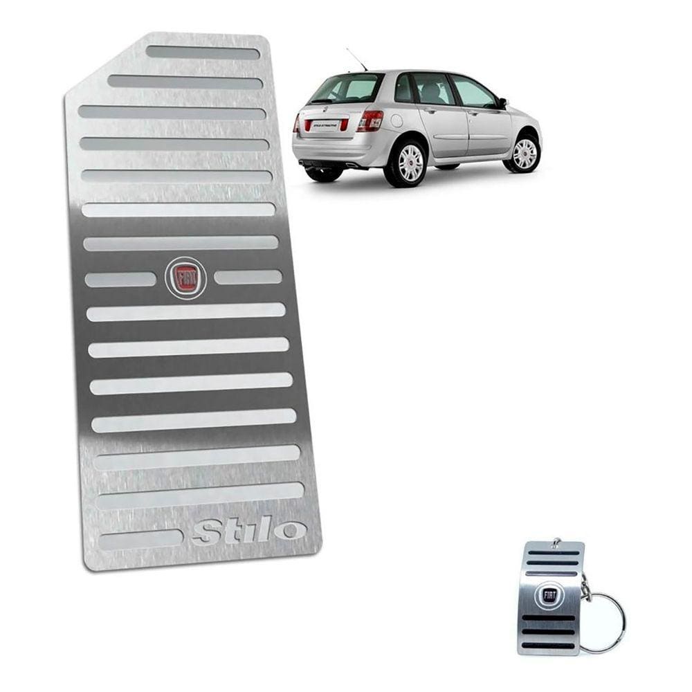 Descanso De Pé Em Aço Inox Fiat Stilo 2003 A 2011 Prata