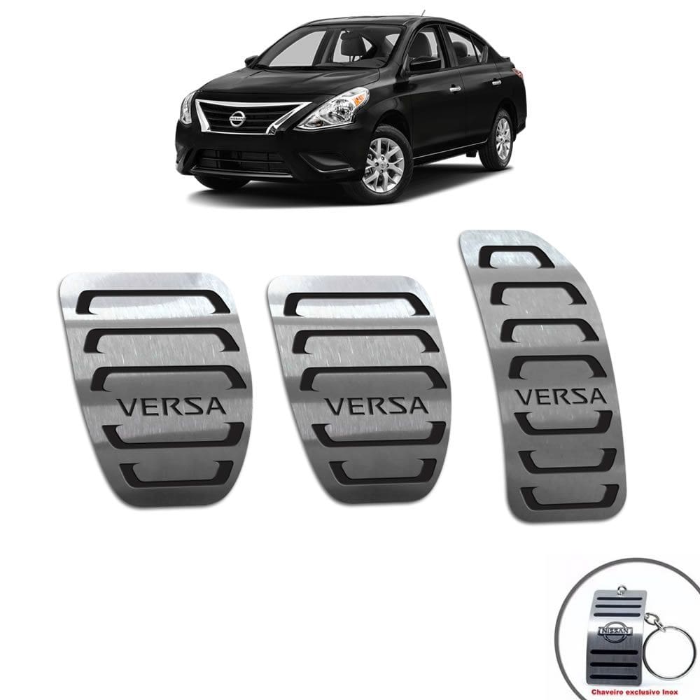 Pedaleiras Aço Inox Nissan Versa 2015/2020 Manual Preto