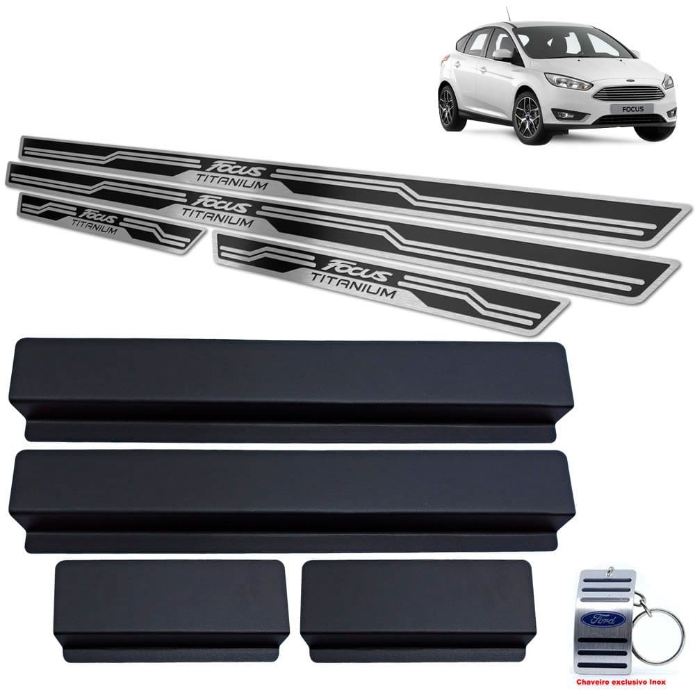 Soleira Ford Focus Titanium 2011 A 2020 Preto Alto Relevo