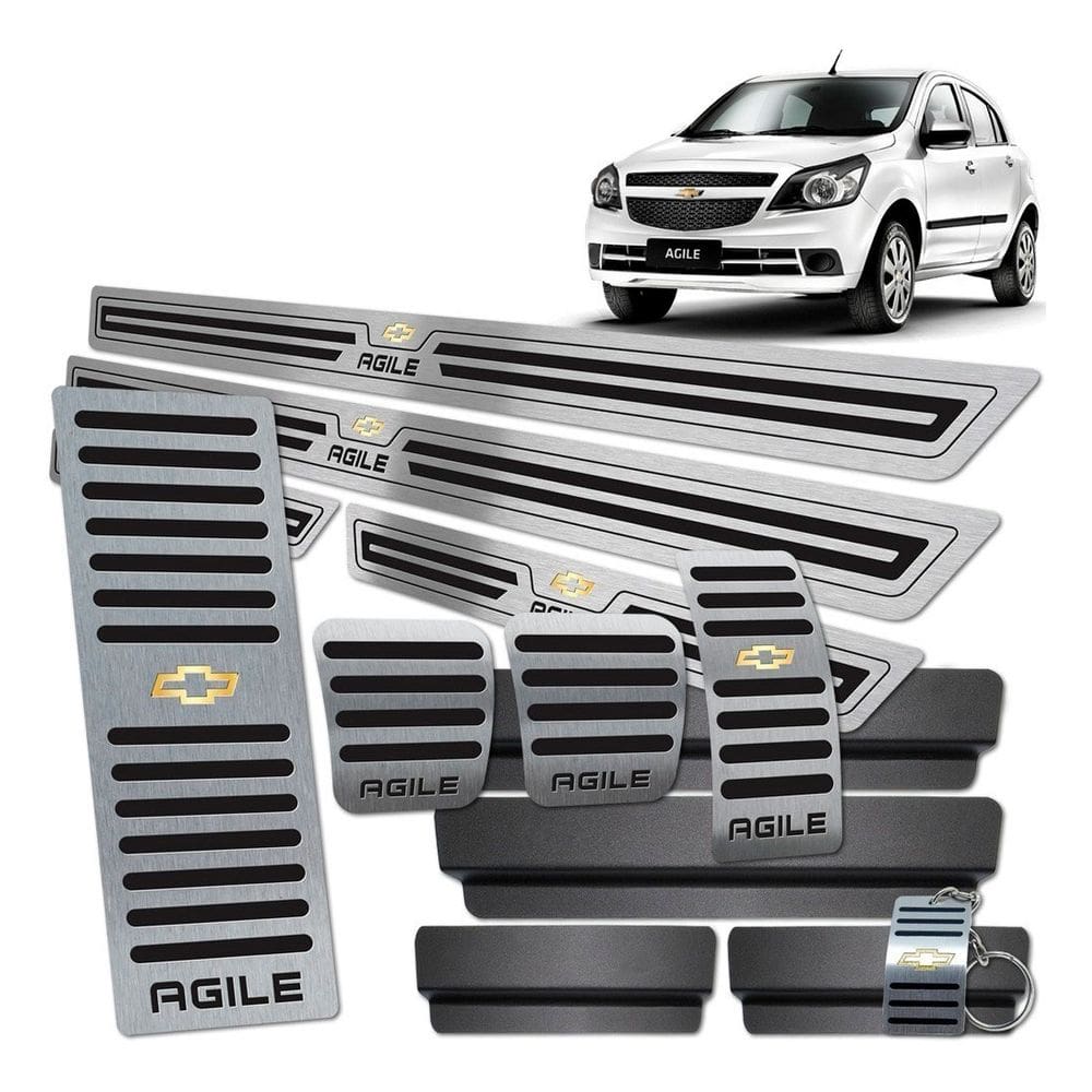 Descanso Pedaleira Manual Soleira Chevrolet Agile Preto