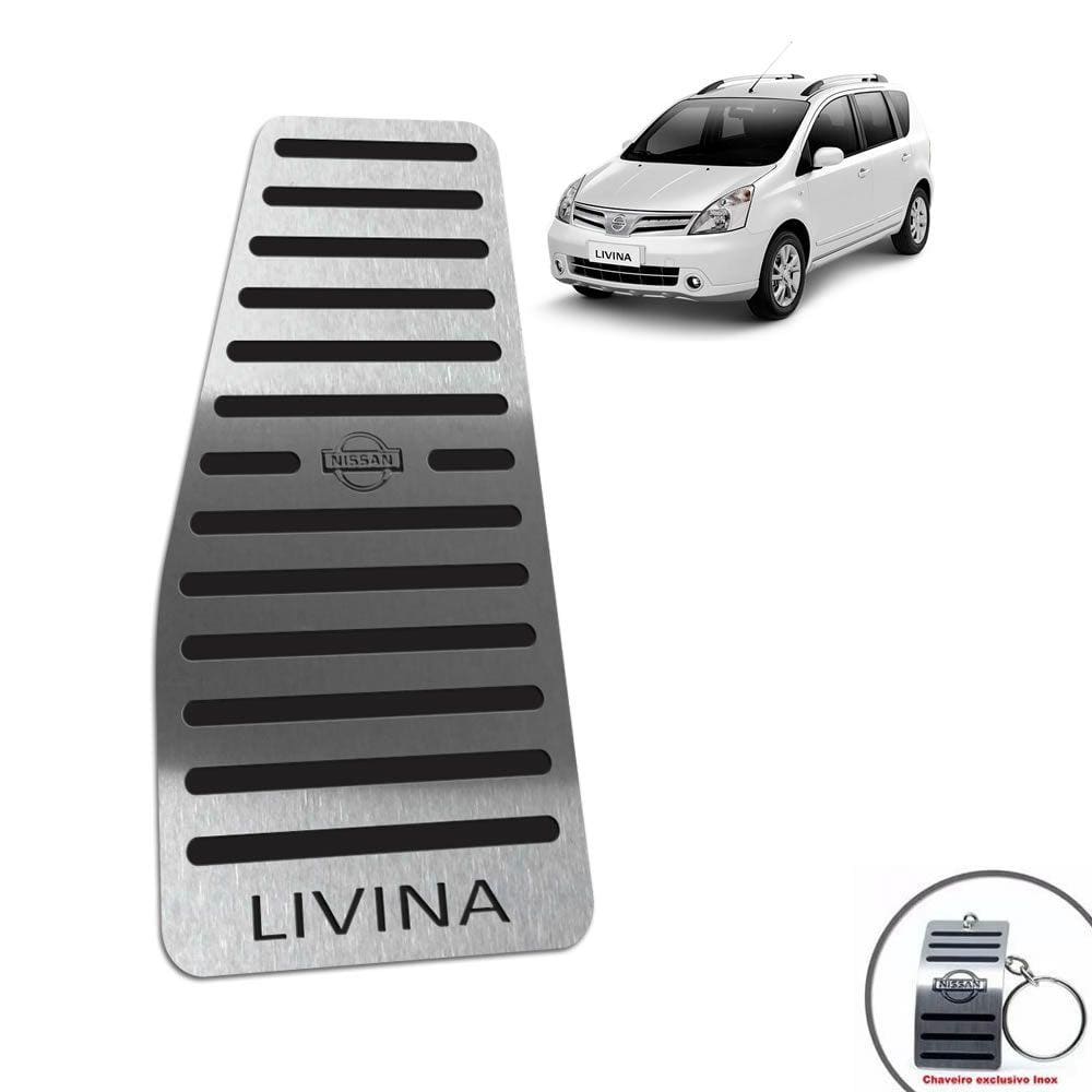 Descanso De Pé Em Aço Inox Nissan Livina 2010/2014 Preto