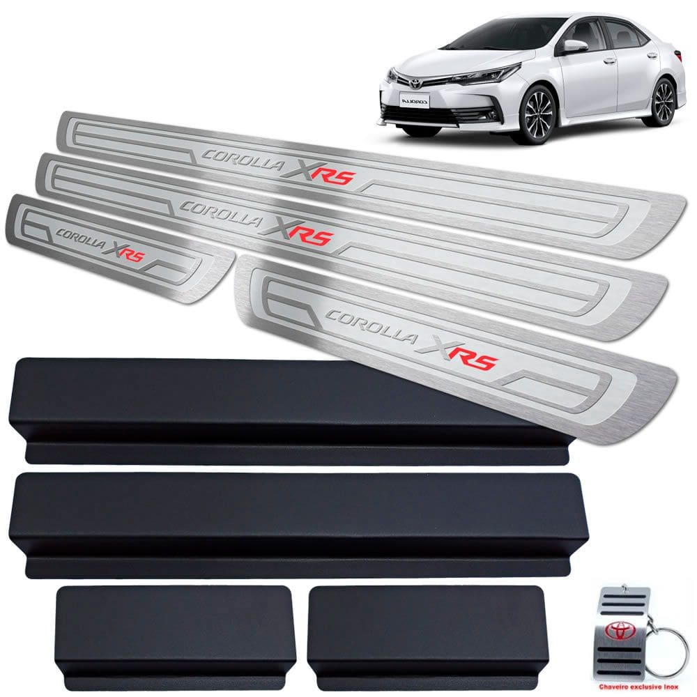 Soleiras Toyota Corolla Xrs 2014 A 2019 Prata Alto Relevo