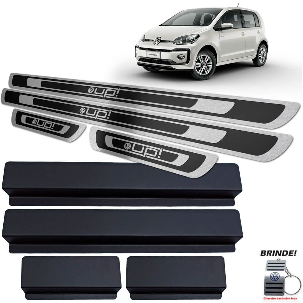 Soleira Gravação Preto Alto Relevo Volkswagen Up 2014 a 2020