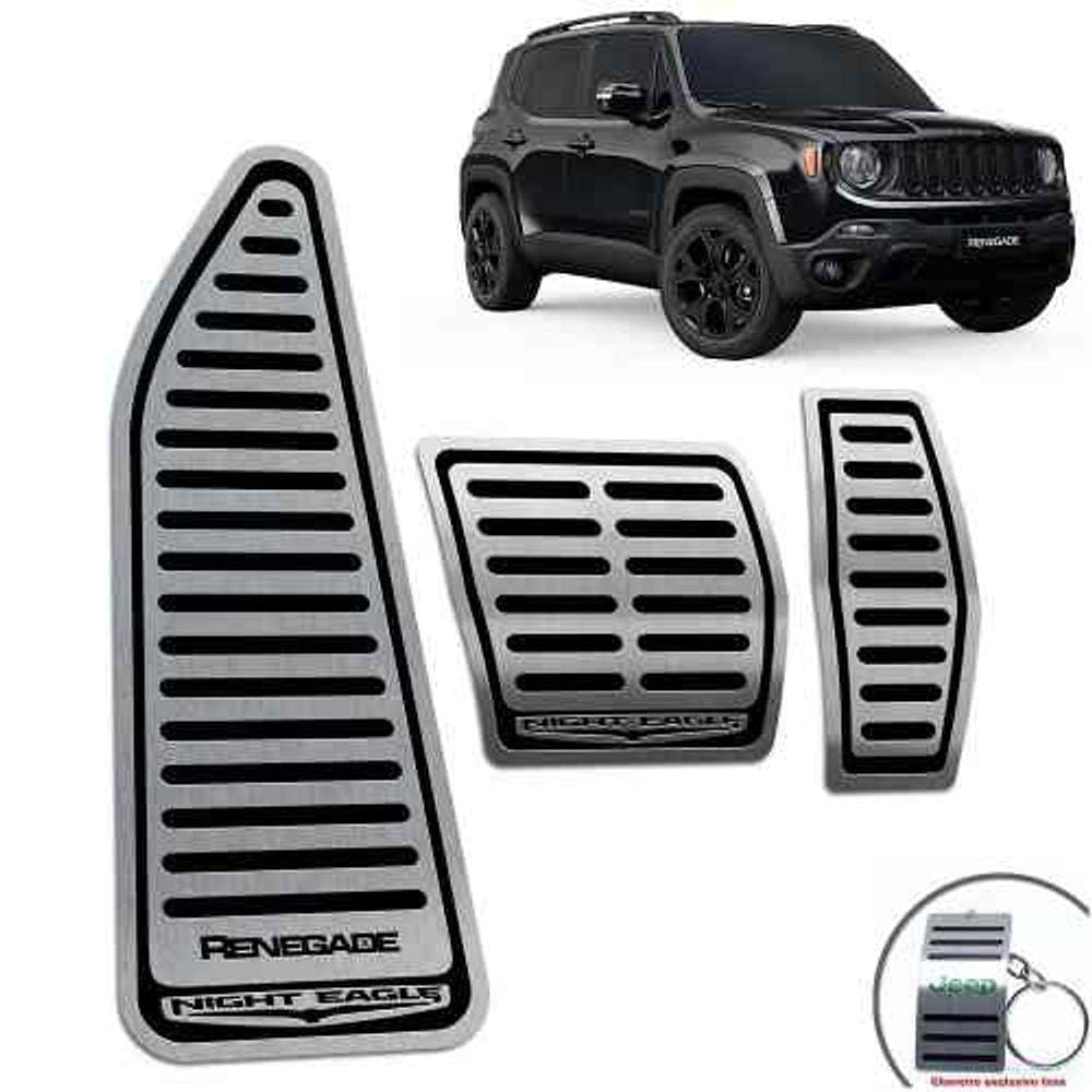 Pedaleiras + Descanso Jeep Renegade Night Eagle Preto