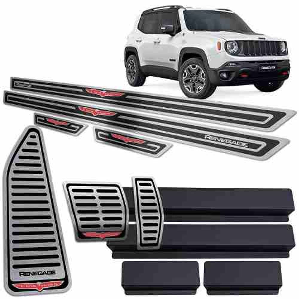 Soleiras Pedaleiras Descanso Renegade Trailhawk Preto AR