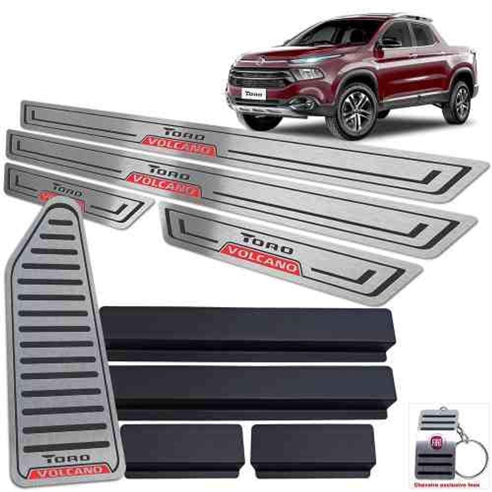 Descanso + Soleira Vinil Fiat Toro Volcano 2016 a 2021 Preto