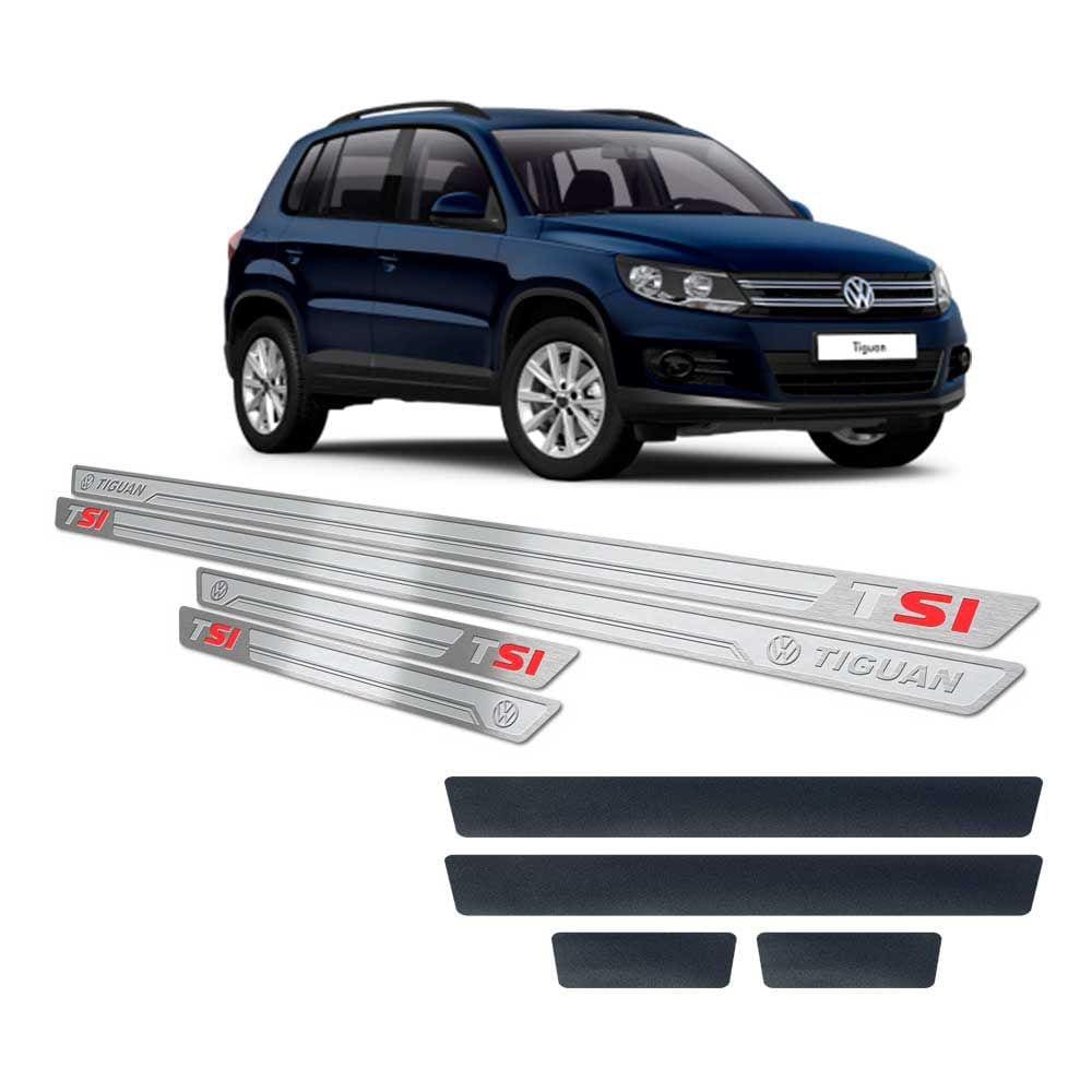 Soleiras +Vinil Vw Tiguan Tsi 2012/2017 SI Prata Alto Relevo