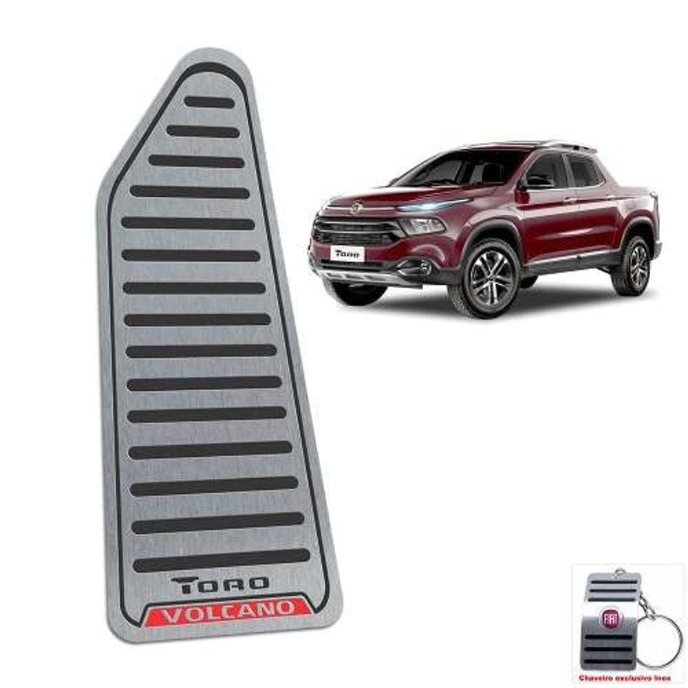 Descanso De Pé Fiat Toro Volcano 2016 A 2021 Aço Inox Preto