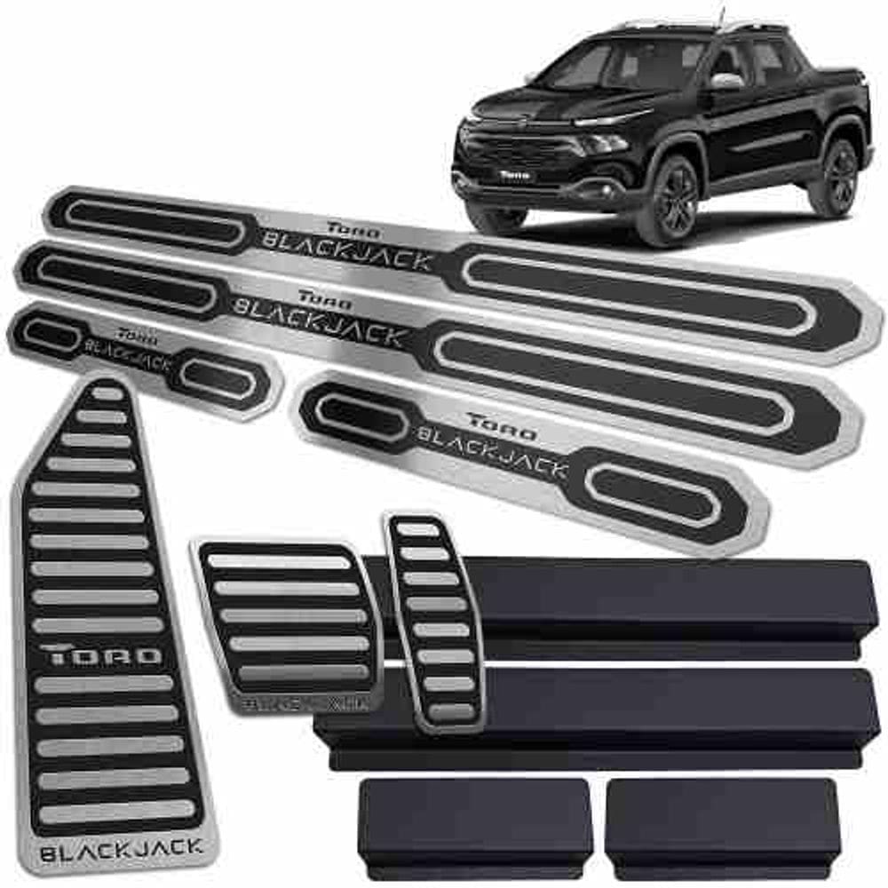 Soleiras Pedaleiras Descanso Fiat Toro Blackjack Preto AR