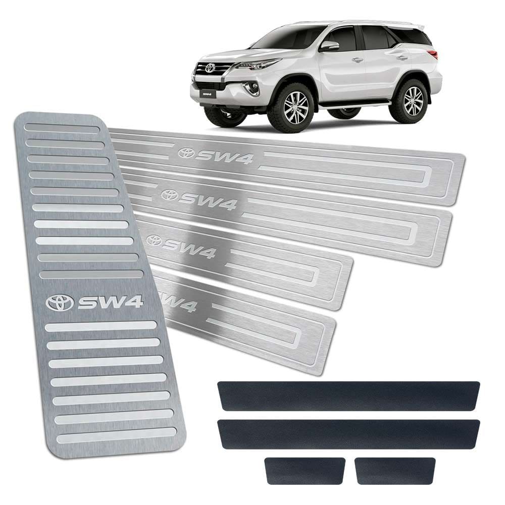 Soleiras + Vinil Descanso Hilux Sw4 2016/2019 Prata