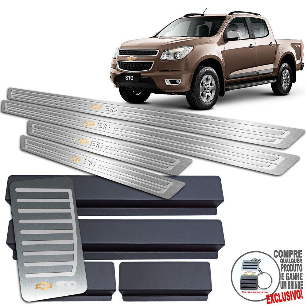 Descanso + Soleiras + Vinil Chevrolet S10 2012 / 2016 Prata