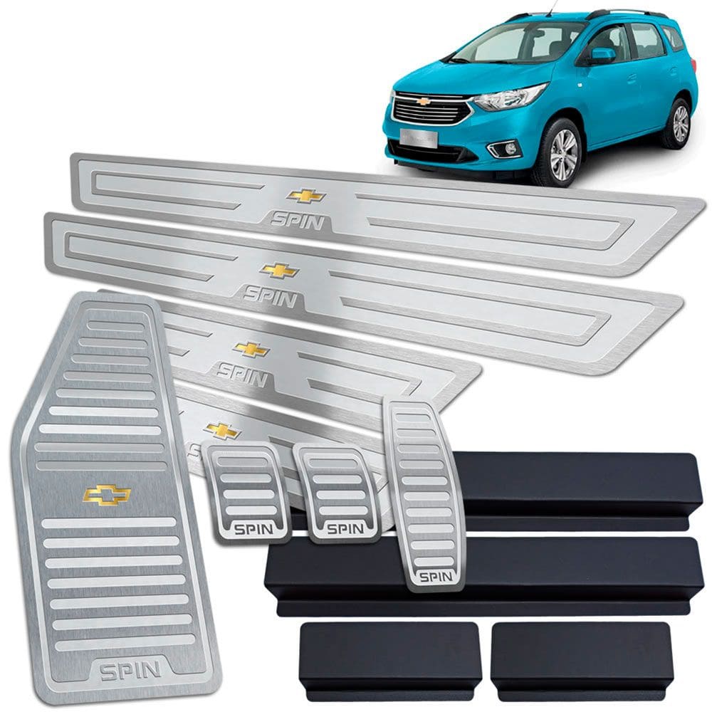 Pedaleira Manual Descanso Soleiras Chevrolet Spin Prata