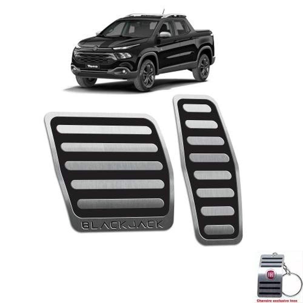 Pedaleiras Em Aço Inox Fiat Toro Blackjack Preto