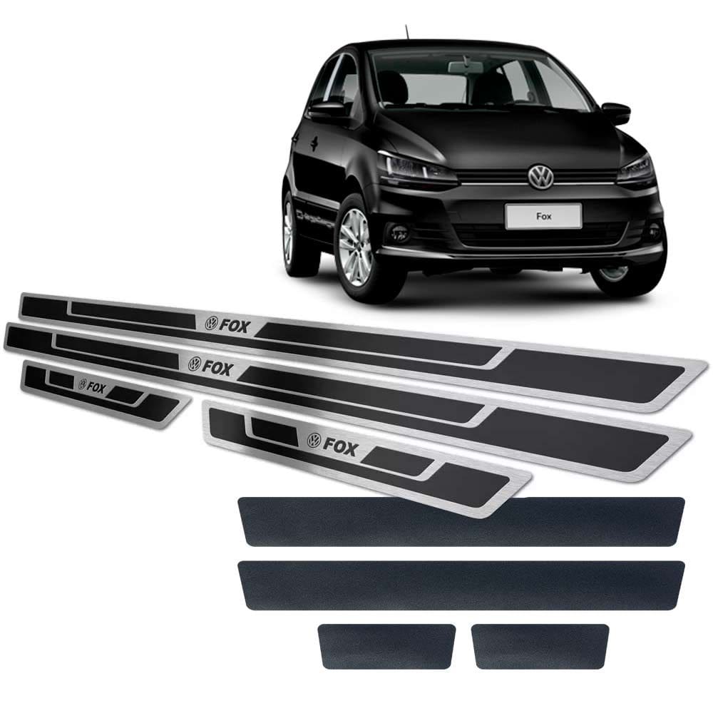 Soleiras Alto Relevo Fox 2014/2020 Com Vinil Preto