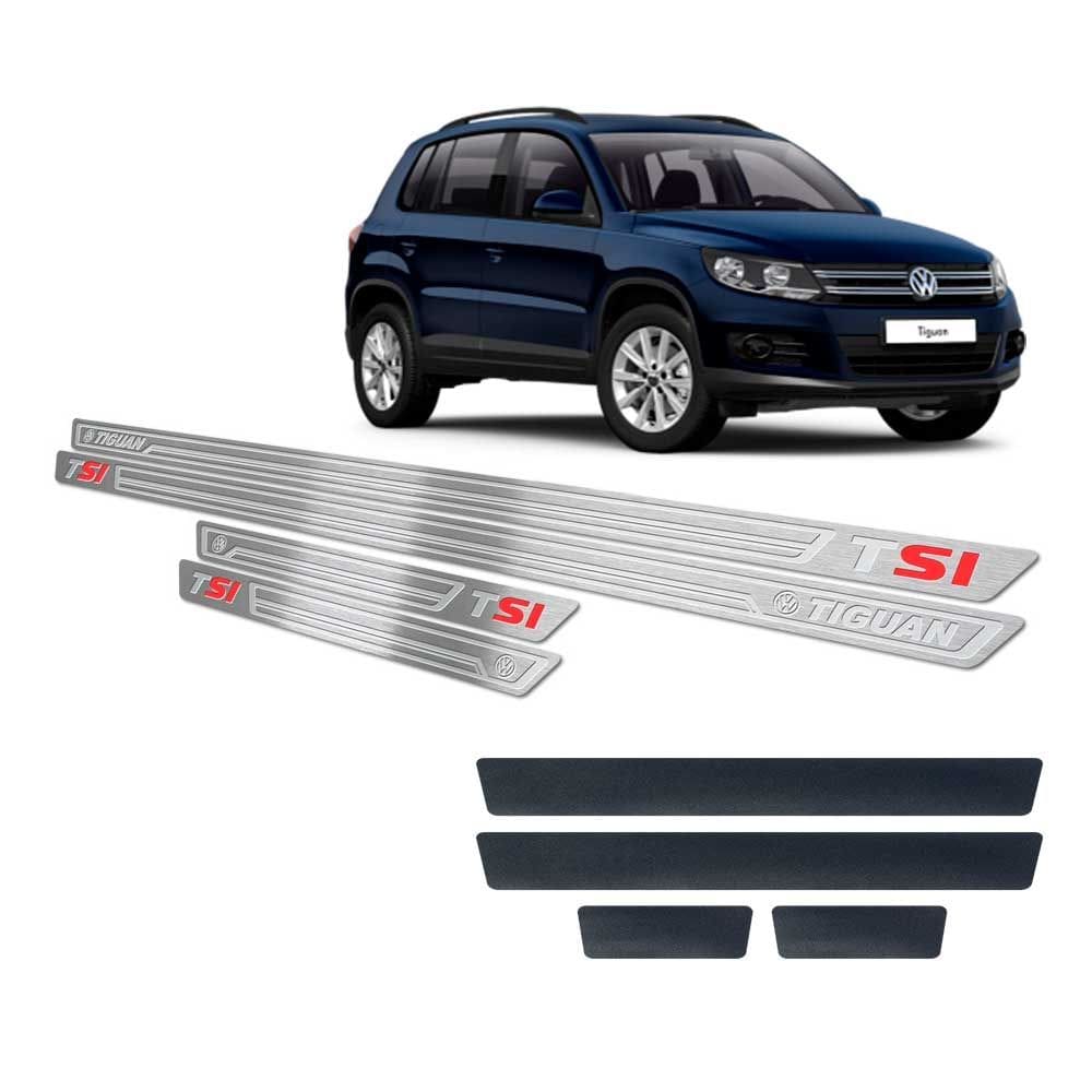 Soleiras +Vinil Tiguan Tsi 2012/2017 SI Prata Baixo Relevo