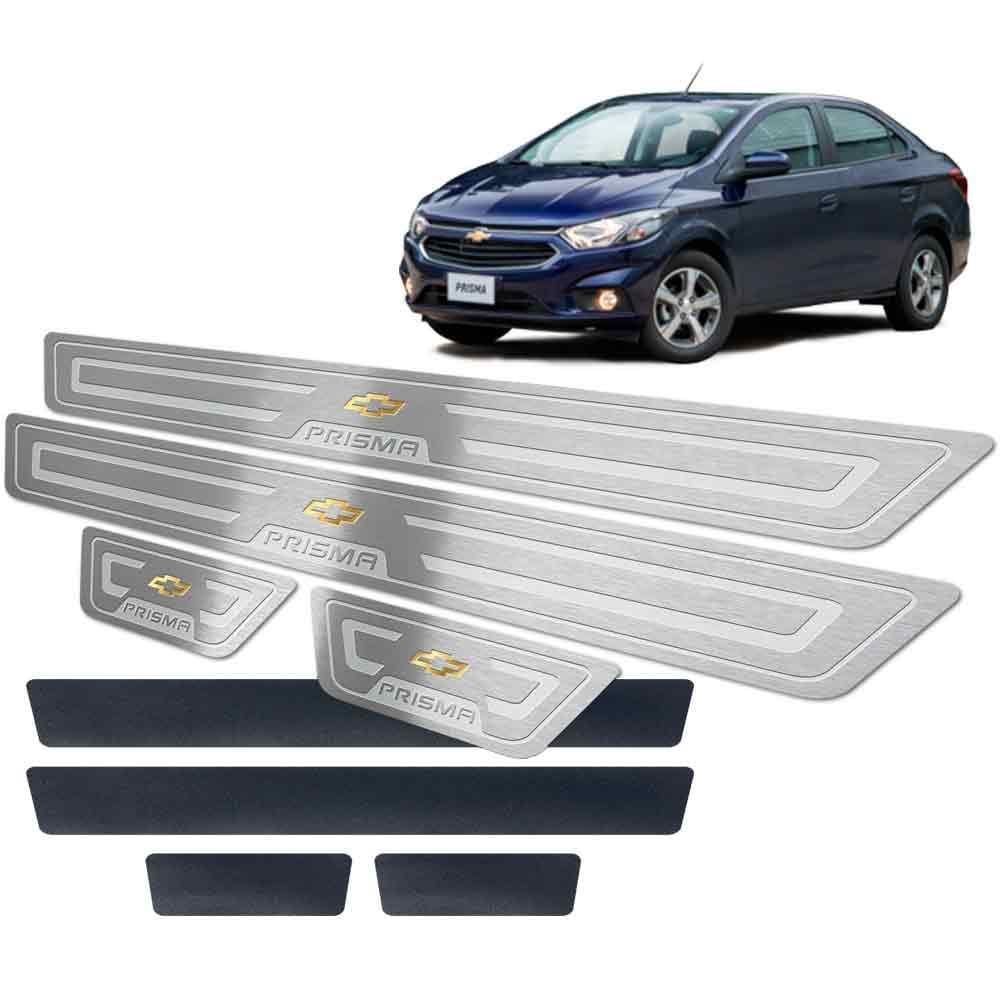 Soleira + Vinil Chevrolet Prisma 2013/2019 Prata