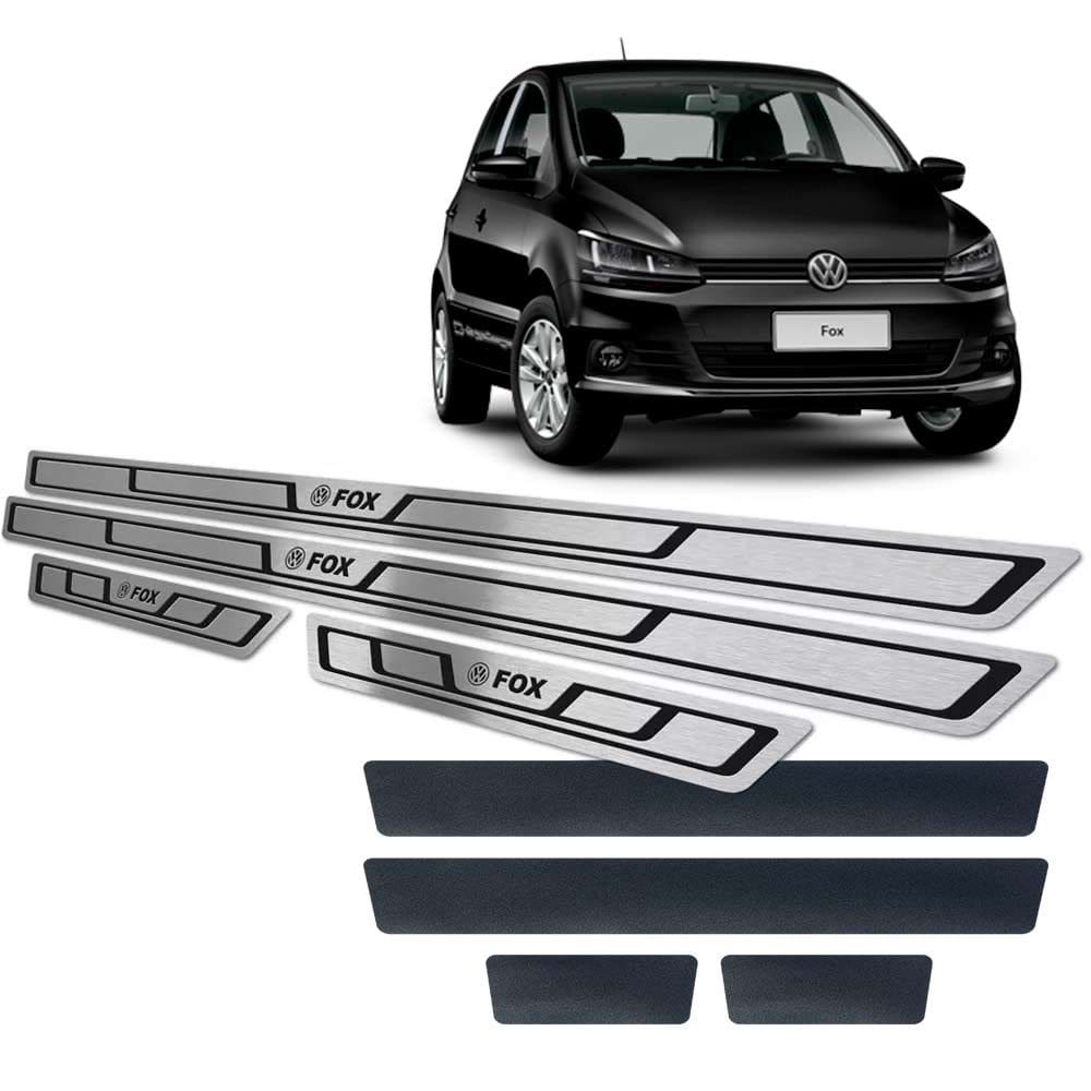 Soleiras Baixo Relevo Fox 2014/2020 Com Vinil Preto