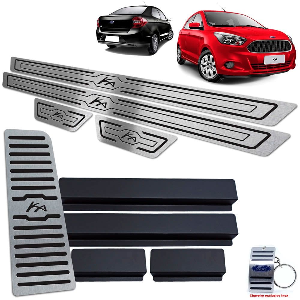 Soleiras + Vinil Descanso Ford Ka 2014/2020 Preto