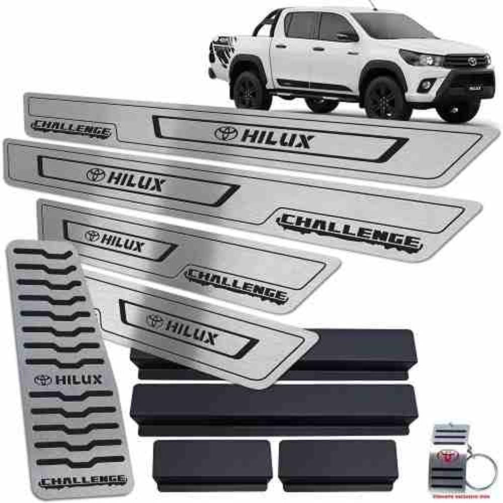 Descanso Soleira Hilux Challenge 2018 19 Preto Baixo Relevo