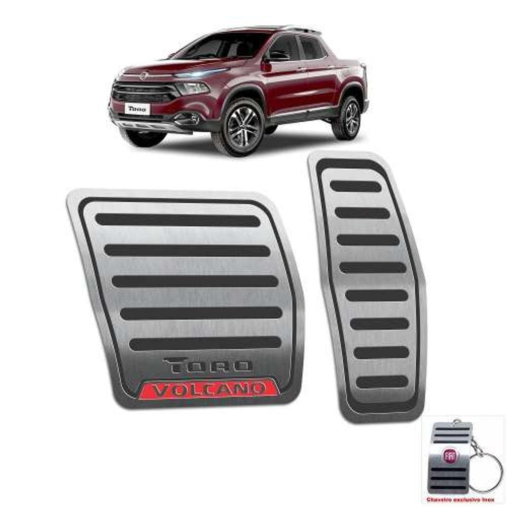 Pedaleiras Em Aço Inox Fiat Toro Volcano 2016 A 2021 Preto