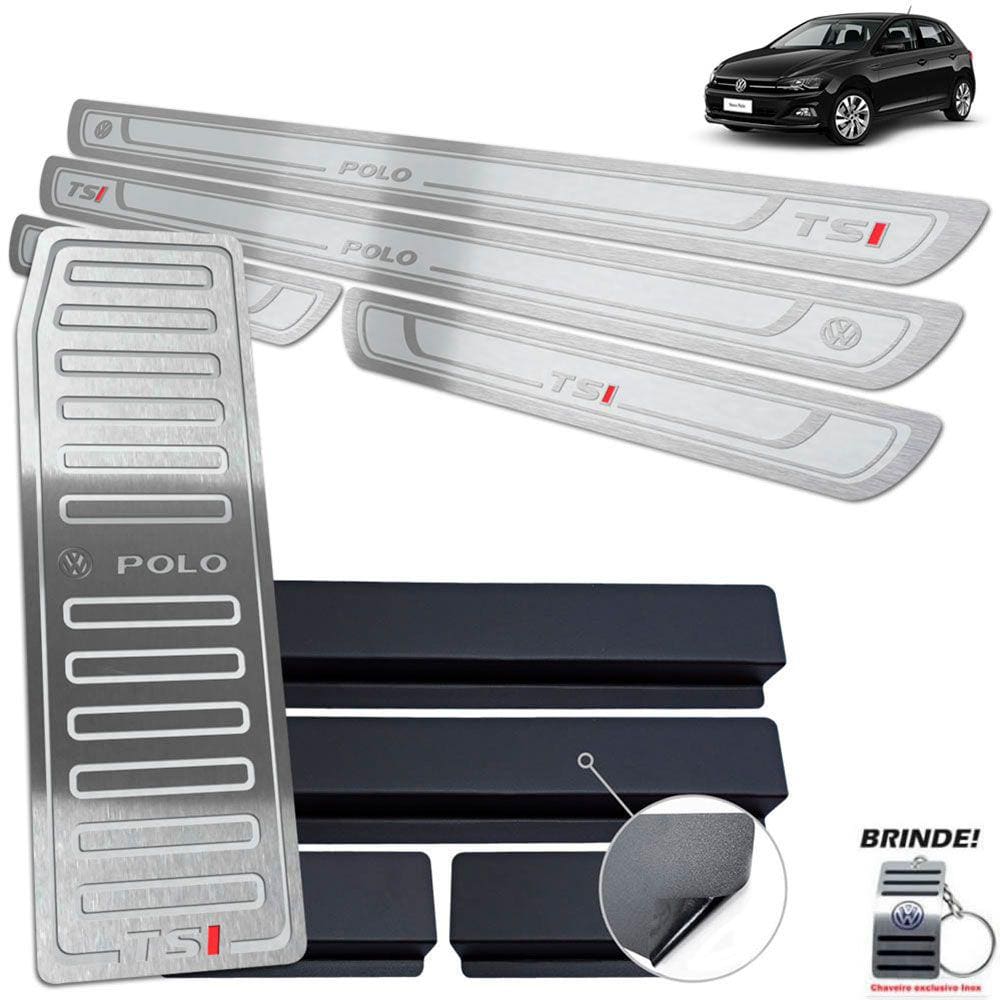Soleira Com Vinil + Descanso Polo Tsi 18 19 20 Prata Relevo