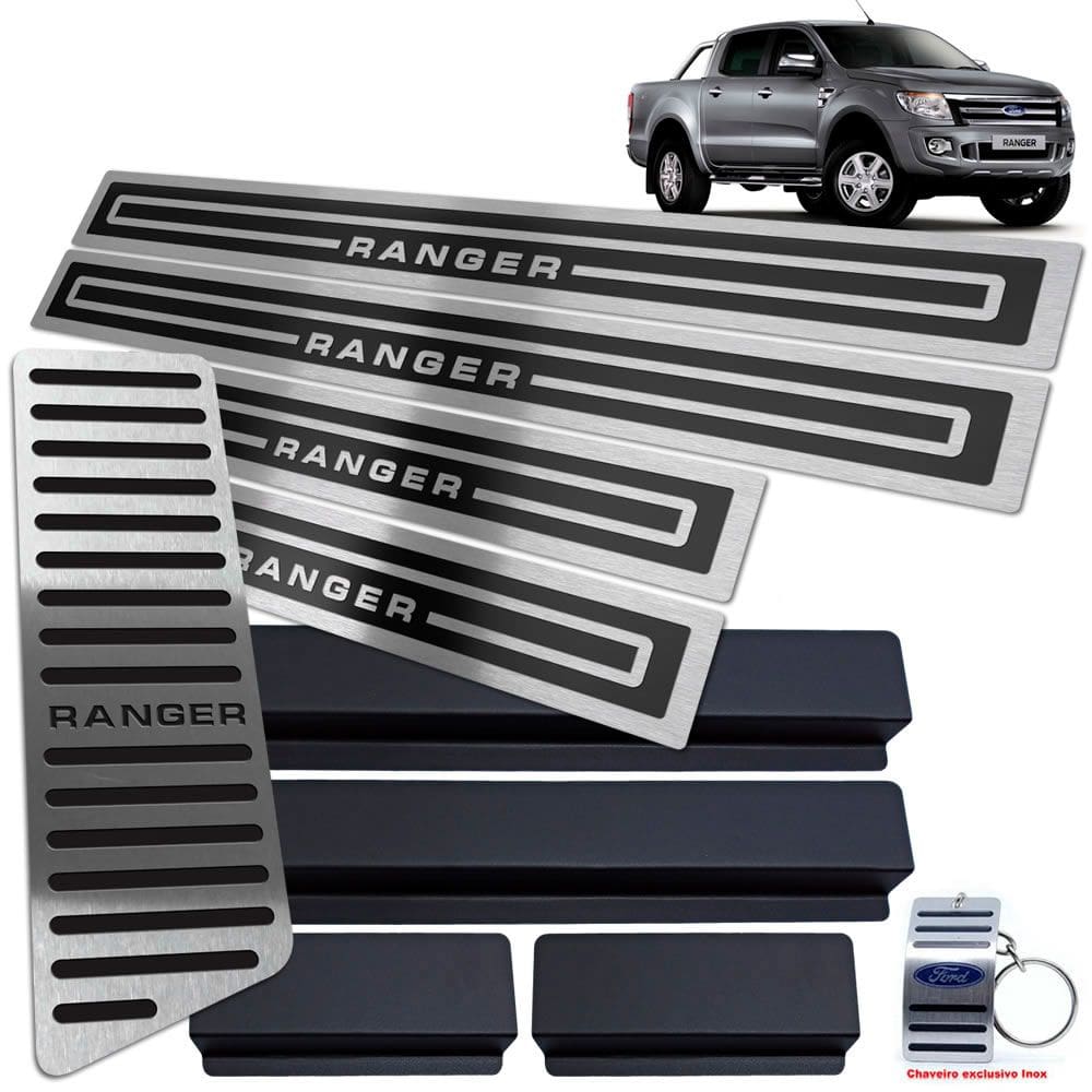 Descanso Soleira Ford Ranger 2013 A 2016 Preto Alto Relevo