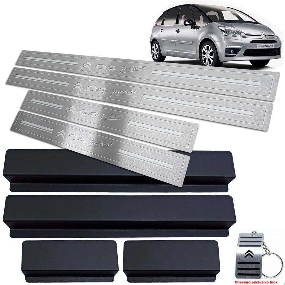 Soleira Citroen C4 Picasso 2008 A 2014 Prata Baixo Relevo