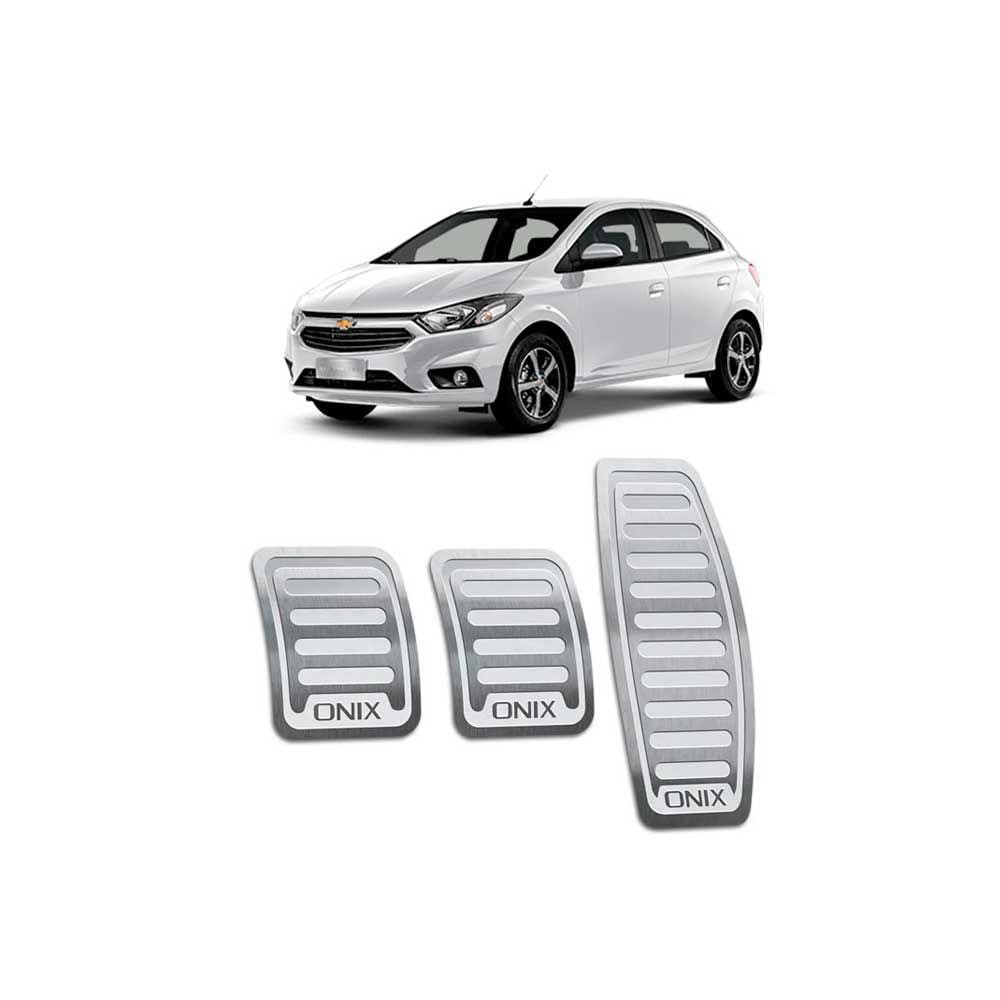 Pedaleira Chevrolet Onix 2013/2019 Aço Inox Manual Prata
