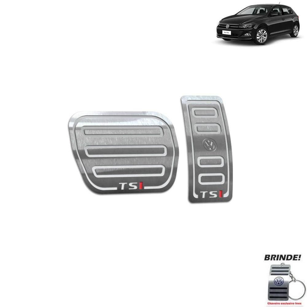 Pedaleiras Em Aço Inox Polo Tsi 2018 19 20 Automático Prata