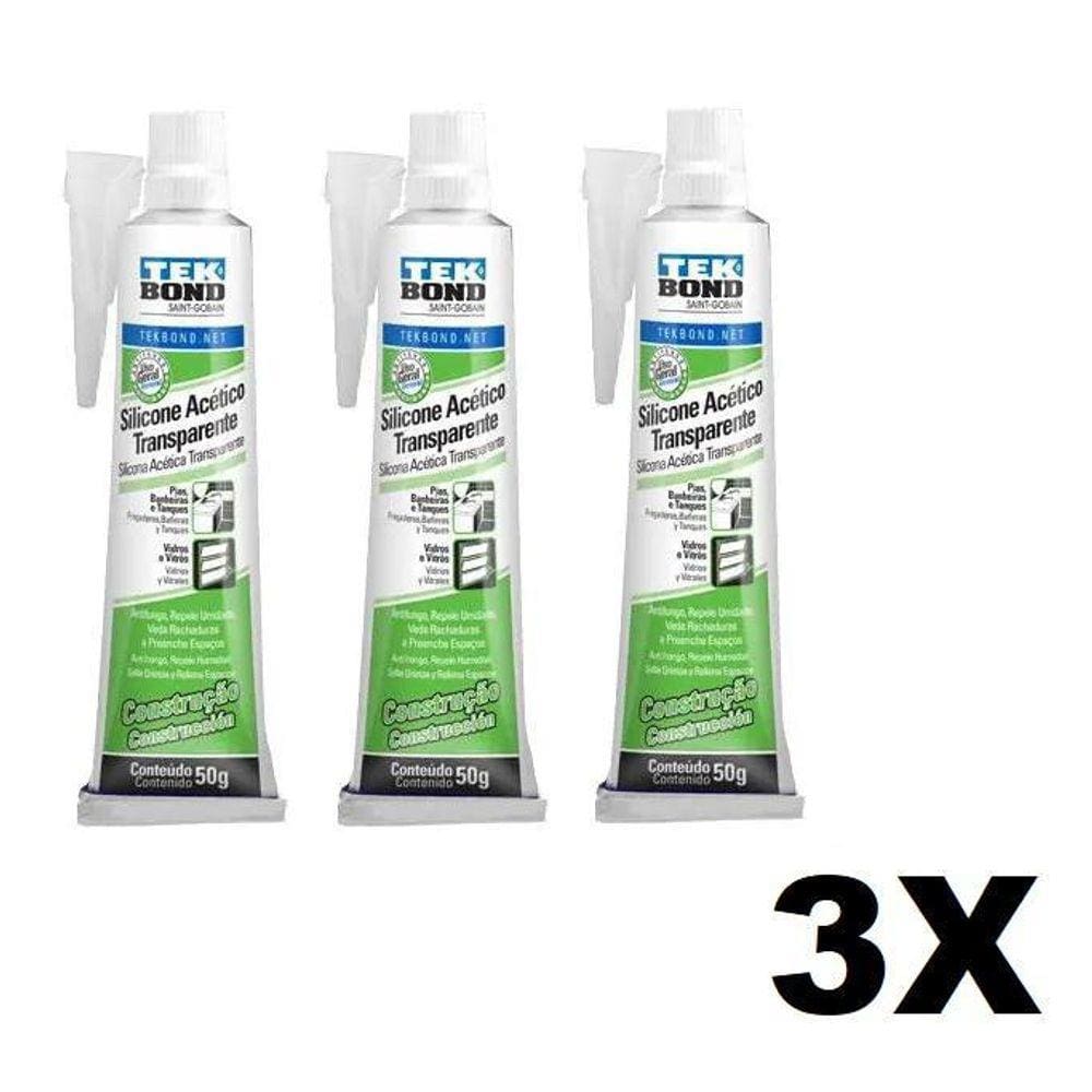 Silicone Vedante Acético Transparente 300g - Resistência UV