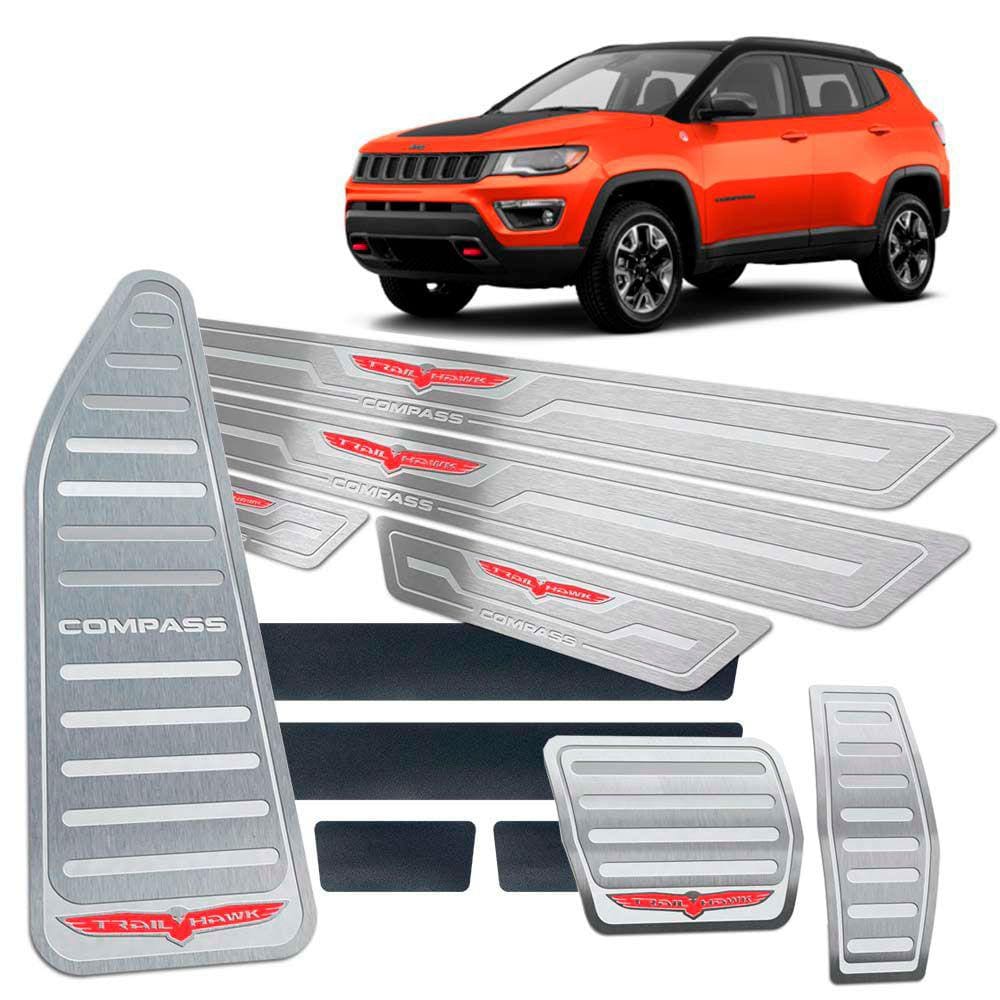 Soleira Pedaleira Descanso Compass Trailhawk Prata