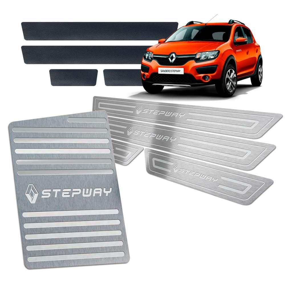 Soleira + Vinil + Descanso Sandero Stepway 2014/2019 Prata