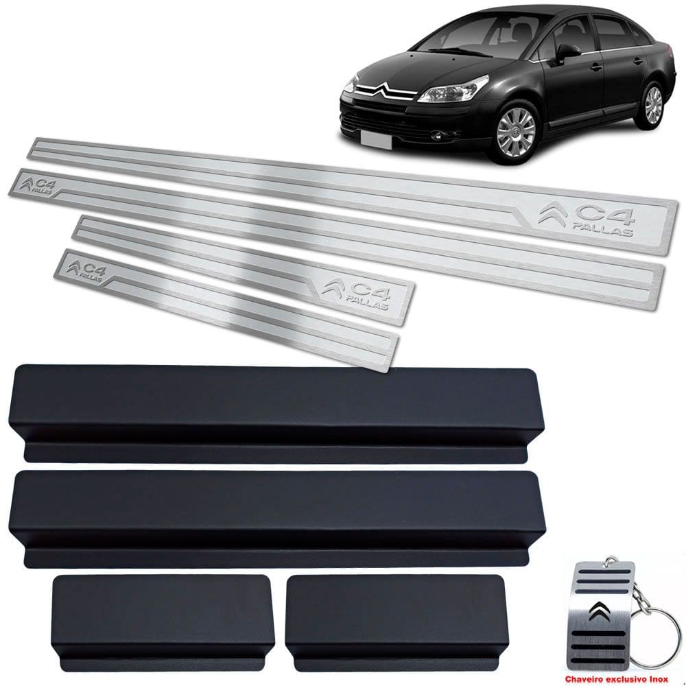 Soleira Citroen C4 Pallas 2005 A 2013 Prata Alto Relevo