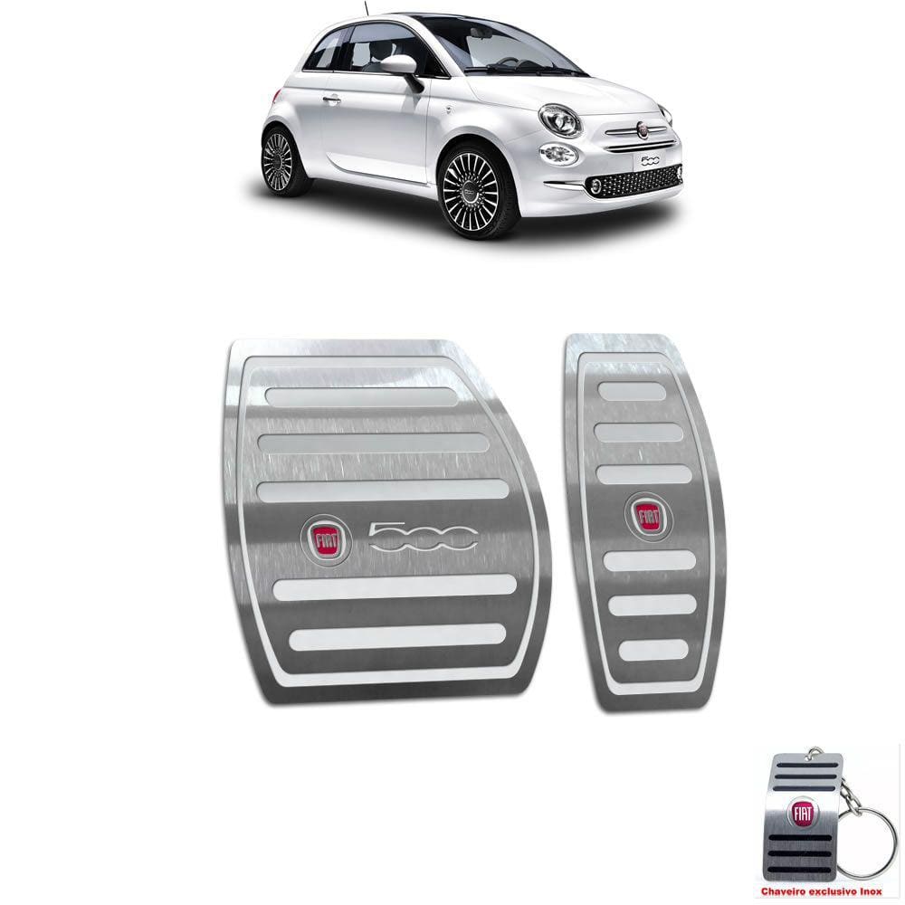 Pedaleira Automático Em Aço Inox Prata Fiat 500