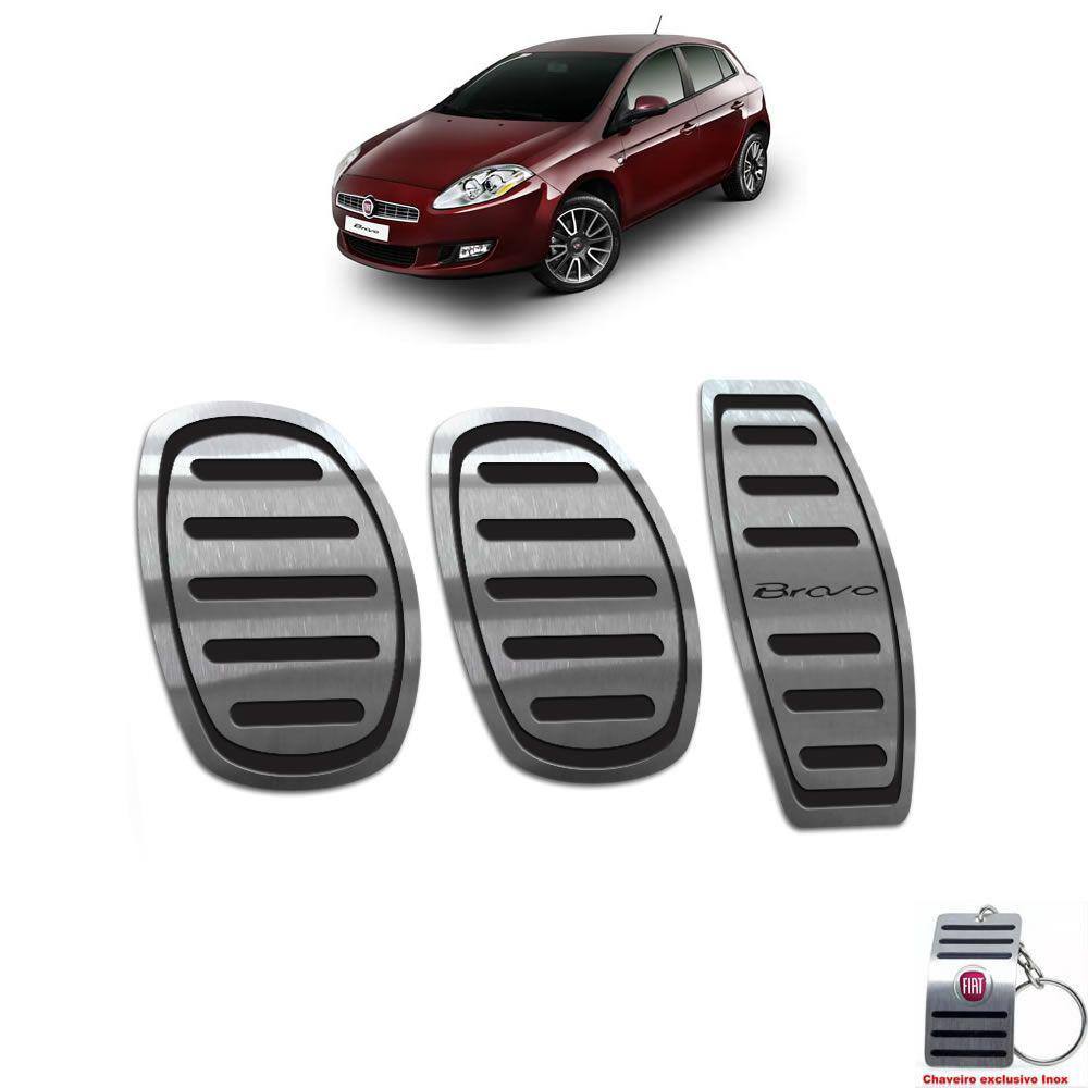 Pedaleira Manual Em Inox Fiat Bravo 2011 A 2016 Preto