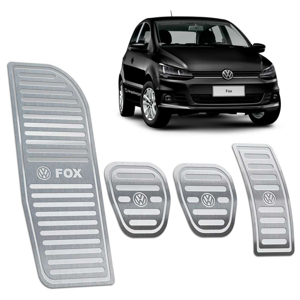 Pedaleiras + Descanso Aço Inox Fox 2014/2020 Manual Prata