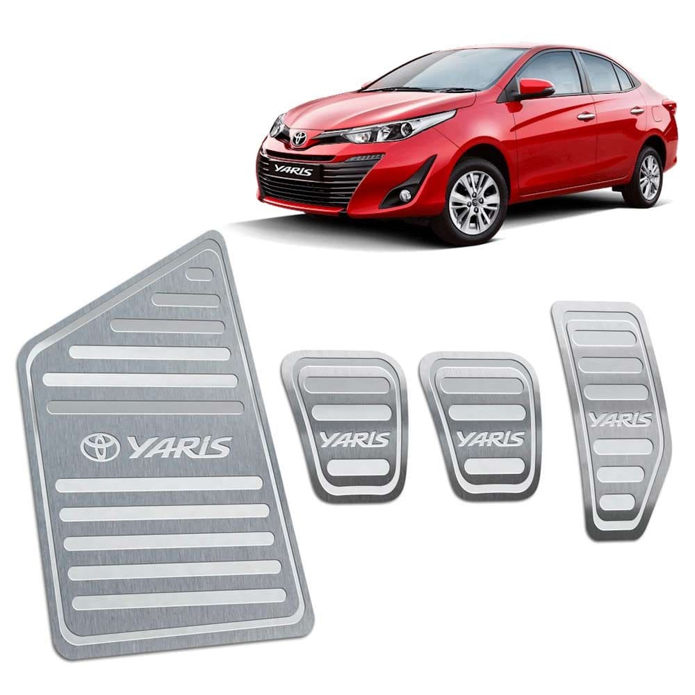 Descanso + Pedaleiras Manual Toyota Yaris 2018 2019 Prata