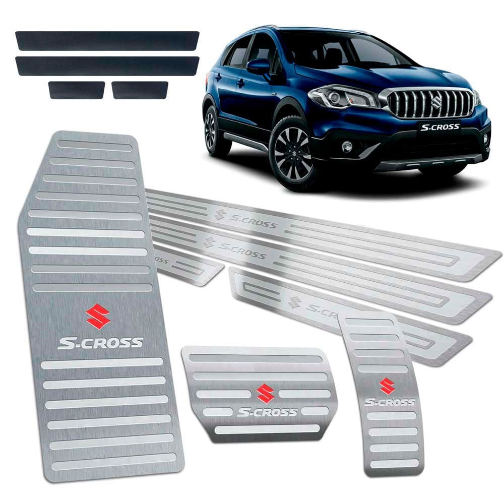S-cross 2017/2019 Soleira Pedaleira Descanso Prata Relevo
